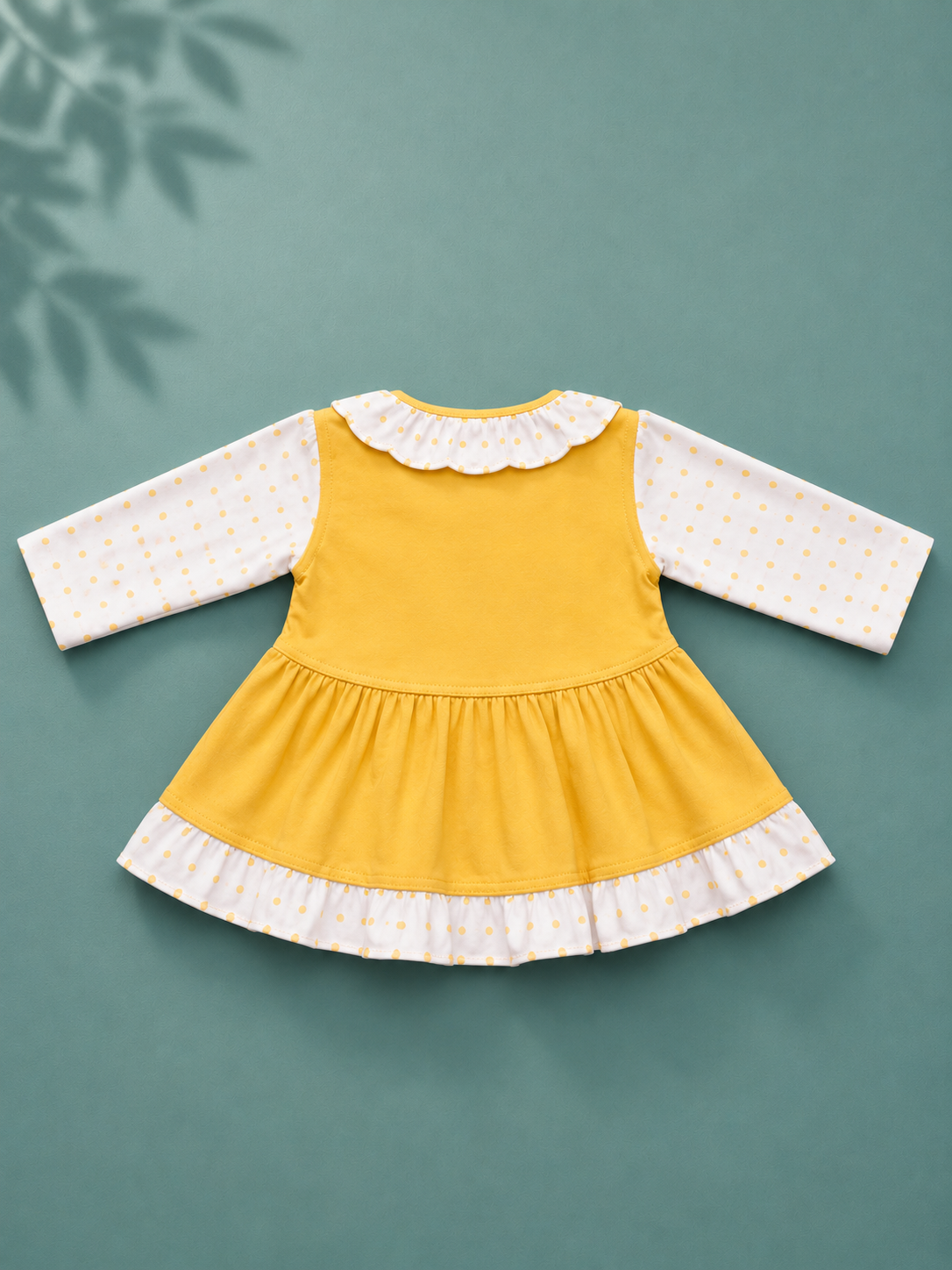 Baby Girls Happy Bear Yellow Outfit Set | Cute 2‑Piece Cotton Clothing Set