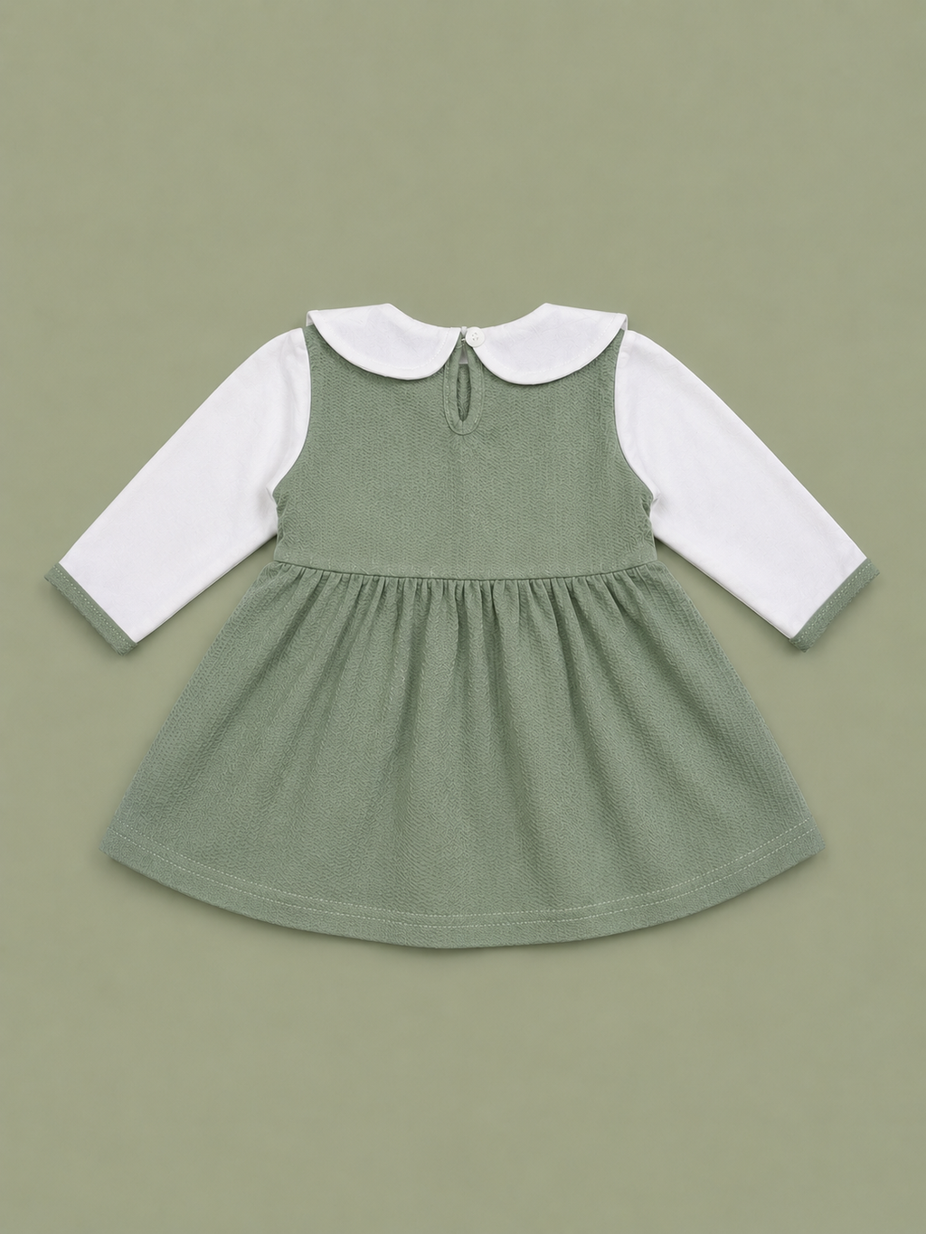 Baby Girls Bunny Bow Green Outfit Set | Cute 2‑Piece Cotton Clothing Set