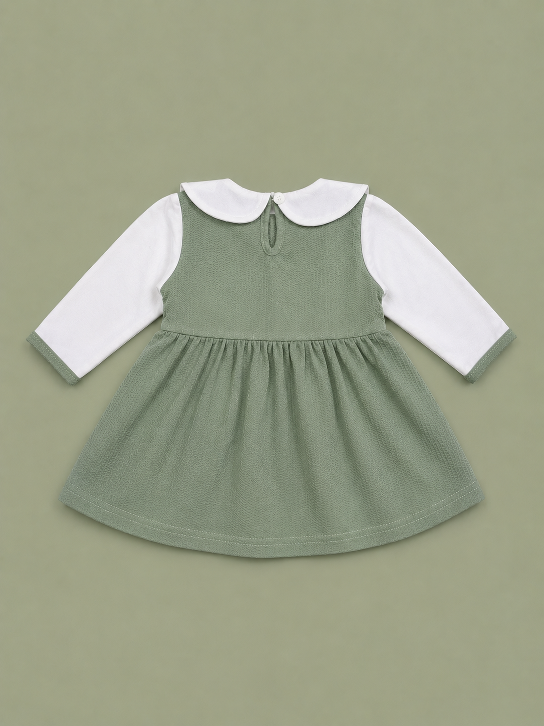 Baby Girls Bunny Bow Green Outfit Set | Cute 2‑Piece Cotton Clothing Set