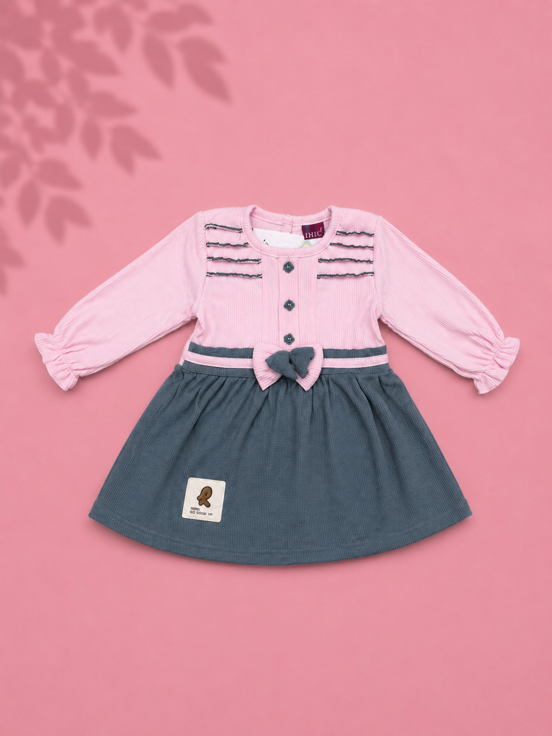 Baby Girls Pink Bow Outfit Set | Cute 2‑Piece Cotton Clothing Set