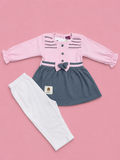 Baby Girls Pink Bow Outfit Set | Cute 2‑Piece Cotton Clothing Set