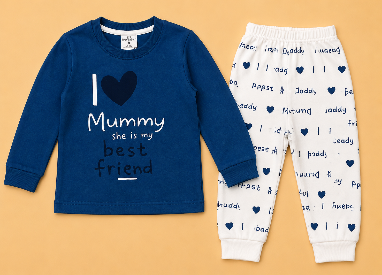 I Love Mummy Baby Cotton Co-Ord Set | Soft Full Sleeve T-Shirt &amp; Jogger Pant