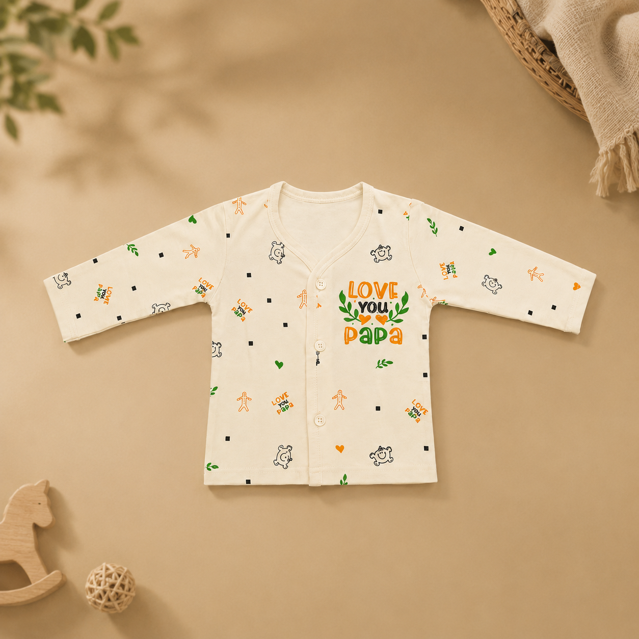 Baby Girls/Boys Love You Papa Pajama Set | Cute 2‑Piece Sleepwear
