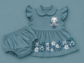 Baby Girls Super Girl Blue Outfit Set | Cute 2‑Piece Cotton Clothing Set