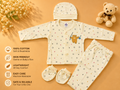 Newborn Baby 4-Piece Cotton Clothing Gift Set | Full Sleeve | light yellow | 0–3 Months