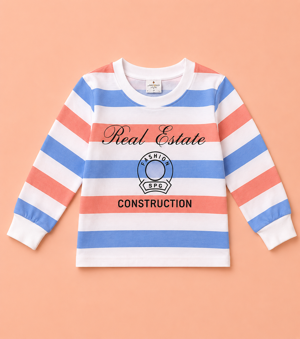 Kids Striped Cotton Night Suit Set | Soft Full Sleeve Sleepwear for Boys & Girls