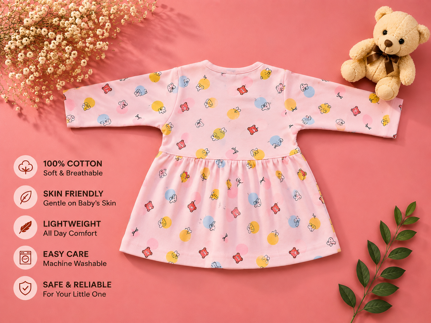 Baby Girls 100% Cotton Printed Top & Leggings Set | Soft Baby Clothing