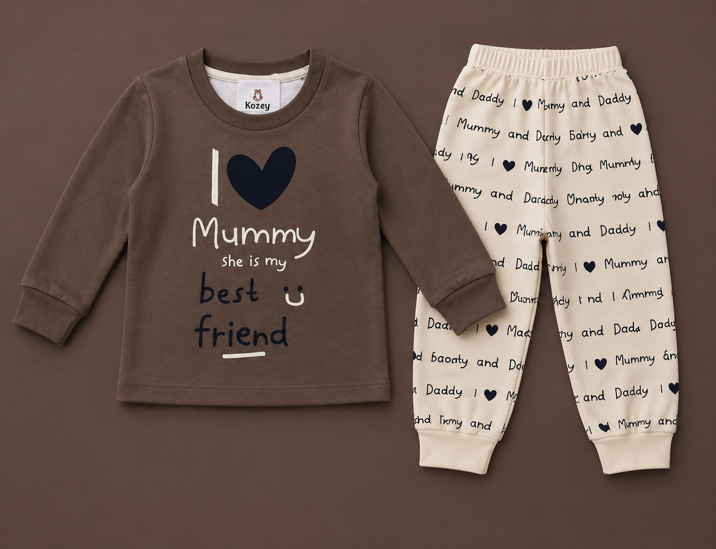 I Love Mummy Baby Cotton Co-Ord Set | Soft Full Sleeve T-Shirt &amp; Jogger Pant