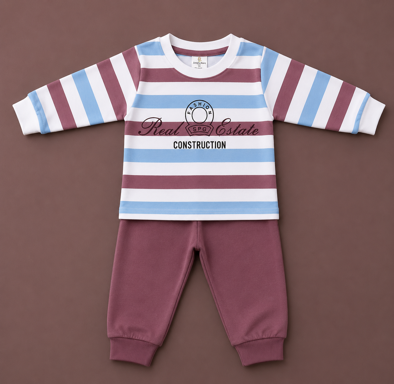 Kids Striped Long Sleeve Outfit Set | Soft Top & Jogger Pants