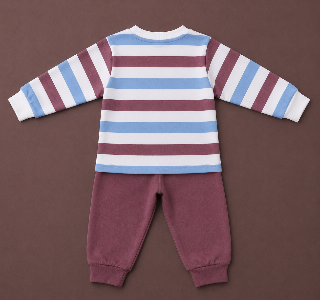 Kids Striped Long Sleeve Outfit Set | Soft Top & Jogger Pants