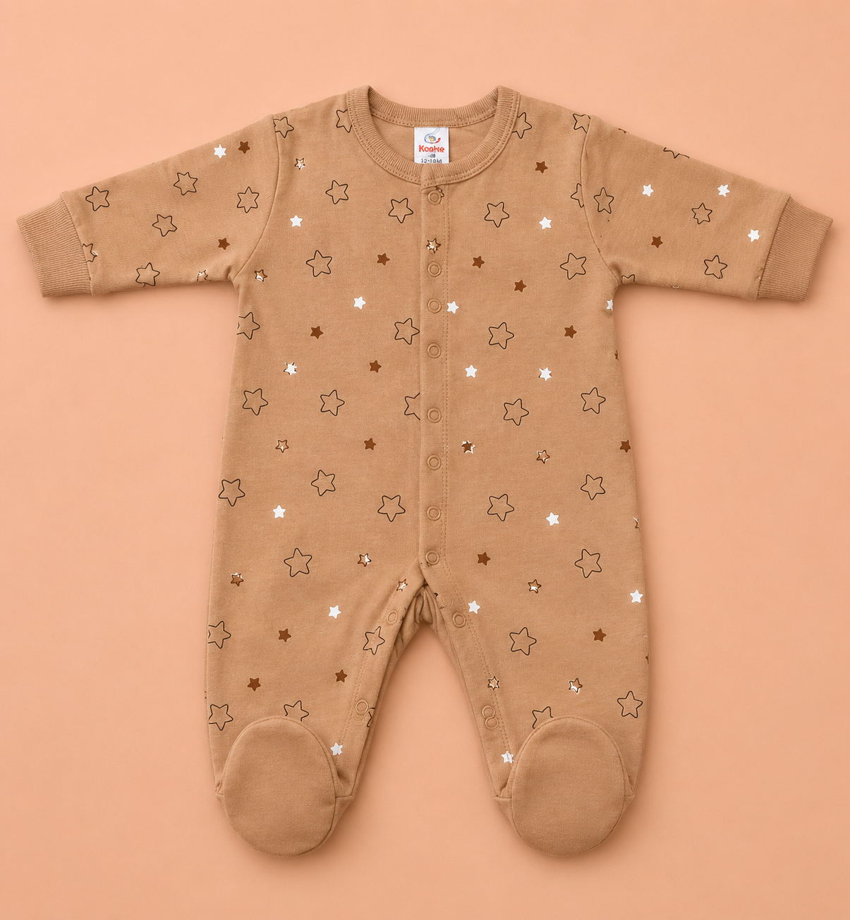Baby Star Print Footed Sleepsuit | Soft Cotton One-Piece Romper
