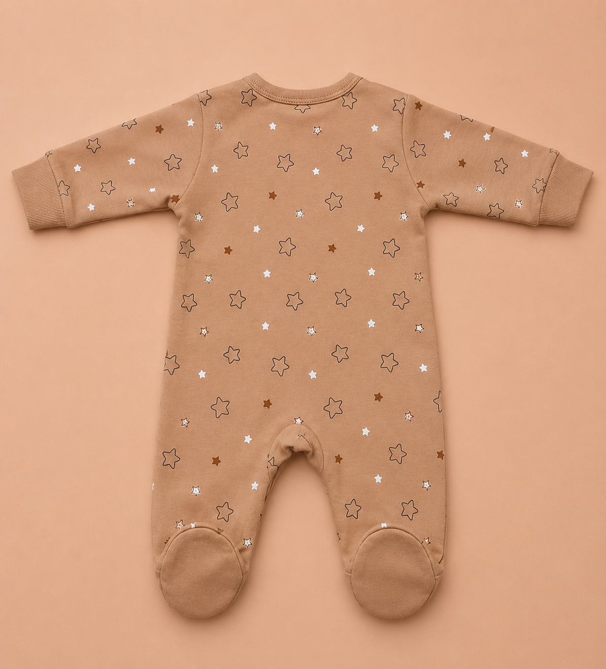 Baby Star Print Footed Sleepsuit | Soft Cotton One-Piece Romper